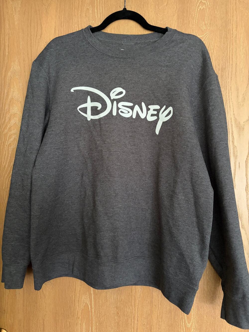 Disney Gray Crewneck Sweatshirt Classic Logo Pullover Top Size L/XL